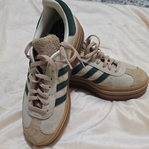 Stylish Beige and Green Sneakers